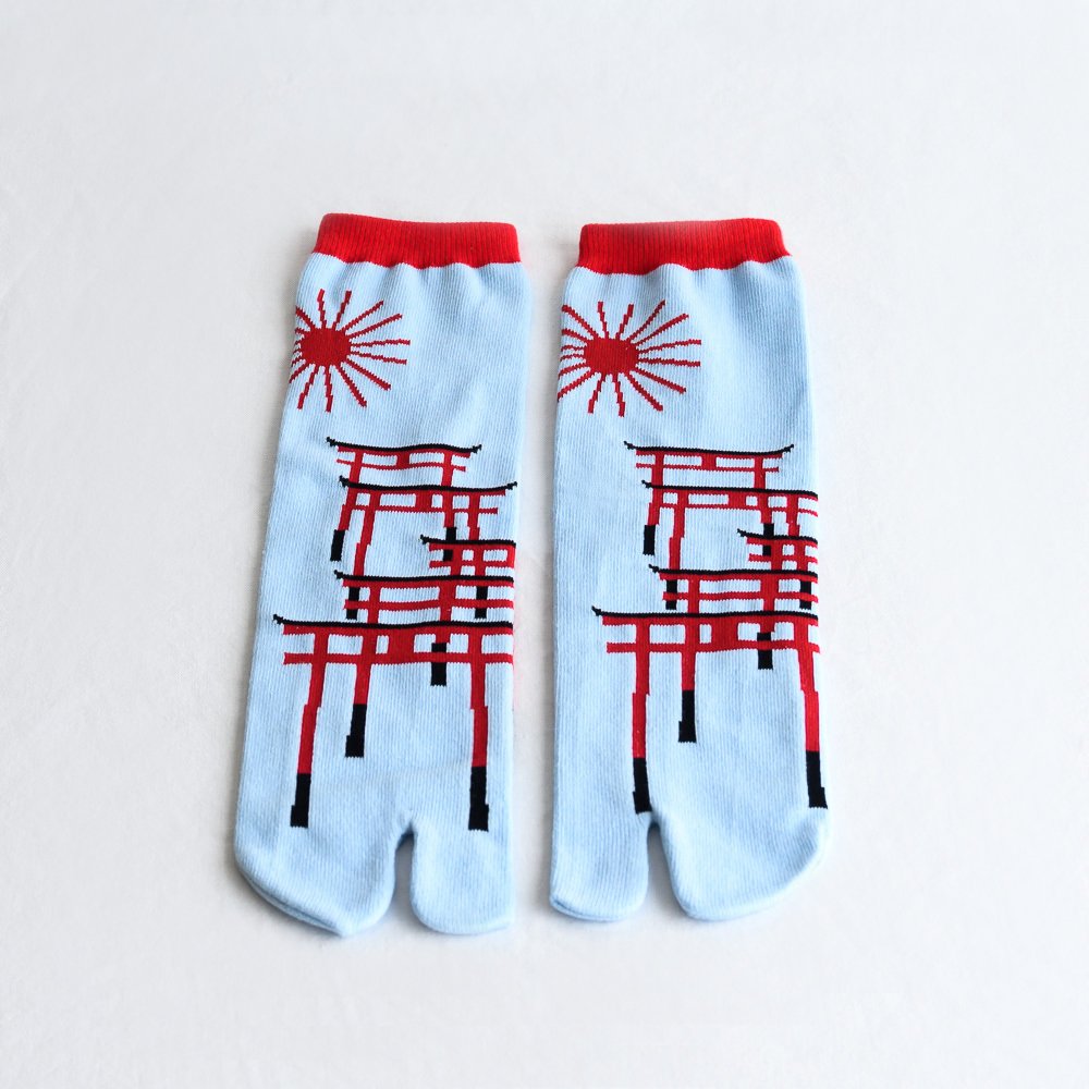 Japanese socks shrine and sun - free size