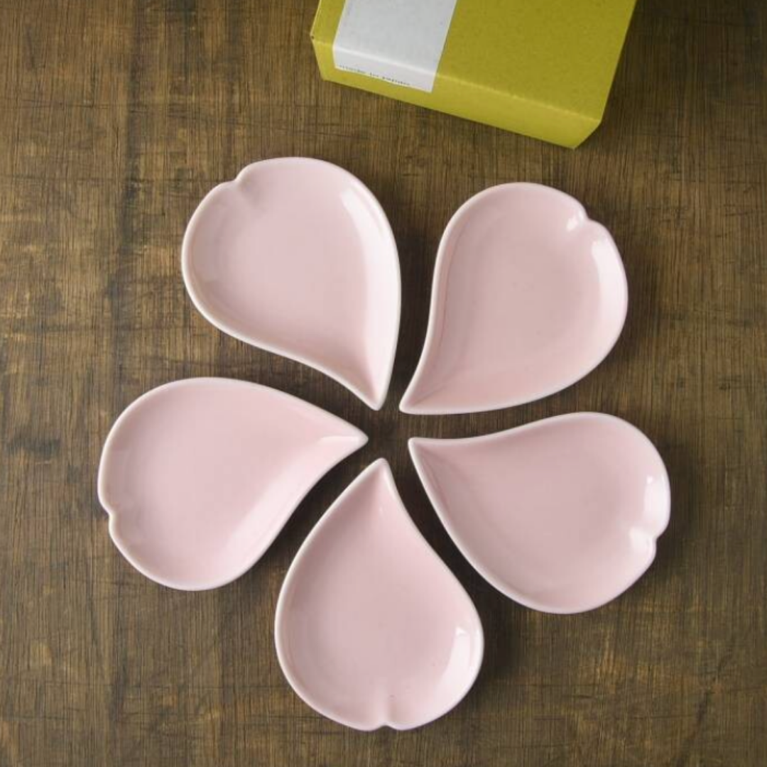 Sakura Petals Plates - Set of 5 - Pink