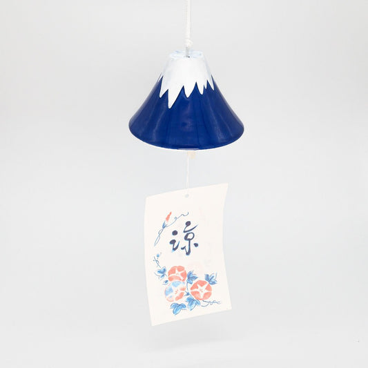 Japanese bell Ceramic - Mt Fuji - Blue