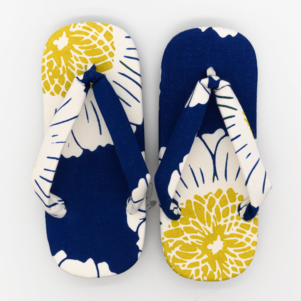 Tenugui Zori Sandals with sunflowers