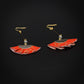 Washi Earrings Fan Design - Red